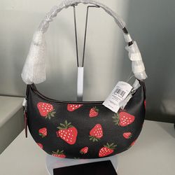 Coach Payton Hobo Bag With Wild Strawberry Print