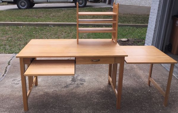 Mission Style Furniture Desk W Printer Table Shelf Unit Mission Style Furniture Desk W Printer Table Shelf Unit