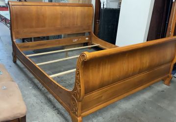 Bed Frame California Cal King Headboard Footboard Solid Wood ETHAN ALLEN