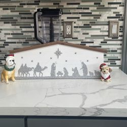 Christmas Frame And Dogie statues