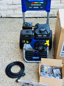Westinghouse WPX3400 5 Nozzles + Soap Tank Included 3400-PSI 2.6-GPM Cold Water Gas Pressure washer with 5 Spray Tips