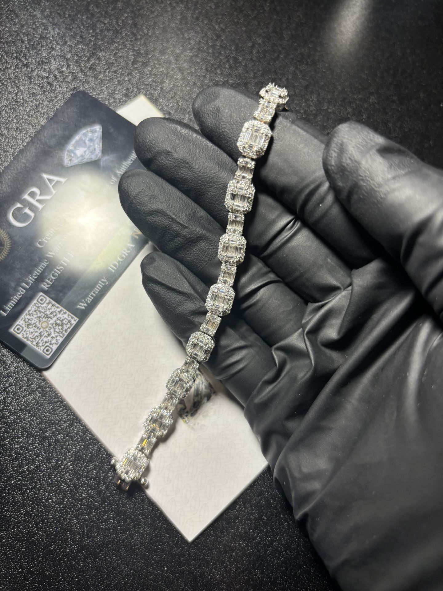 925 moissanite baguette bracelet