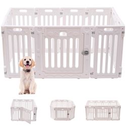 NEW - Dog Playpen With Door, Diy Shape Combination Puppy Pen,25.5'' H 10-Panel