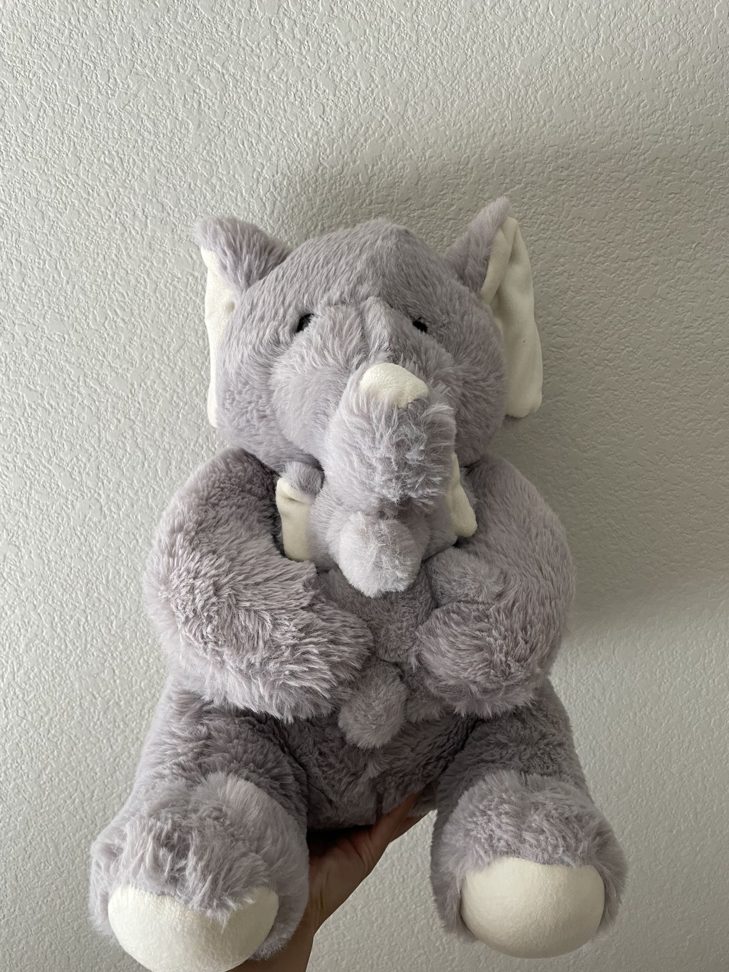 Elephant holding Baby Elephant Plush