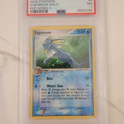 2006 Vaporeon 6/17 Pop Series 3 Holo PSA 7 Near Mint Pokemon TCG Card Slab  for Sale in San Diego, CA - OfferUp