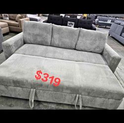 Dark Gray Pull out Sleeper Sofa