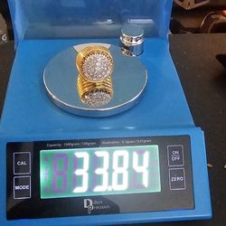 Custom 14K Gold Ring – Moissanite & Real Diamonds 