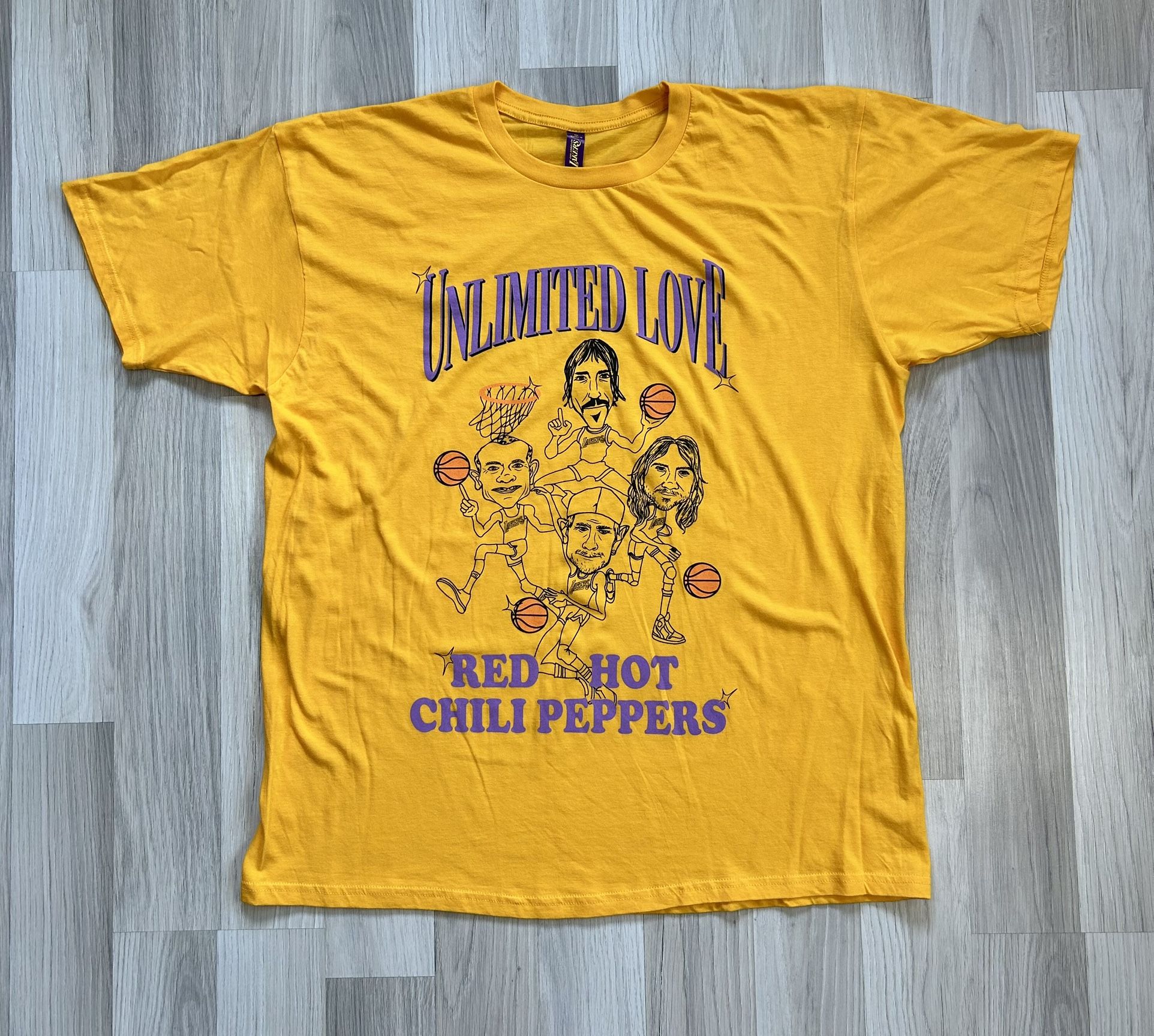 LA Lakers Red Hot Chili Peppers Unlimited Love Soft T-shirt Mens Size XL