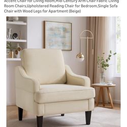 Accent chair set of 2    Accent Chair for Living Room,Mid-Century Arm Chair Fabric Living Room Chairs,Upholstered Reading Chair for Bedroom, Sing