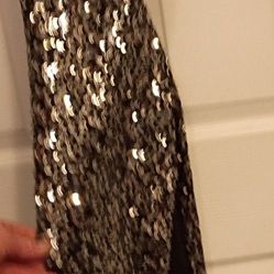 Black And Silver Sequins Dress