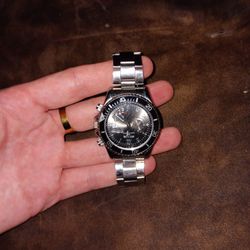 Worn Twice, Silver Luxury Watch, With Rotating Bezel And Water Resistant To 50M