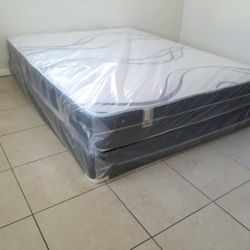 NEW QUEEN-SIZE MATTRESS AND BOX SPRING
