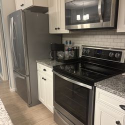 Whirlpool Fridge, OTR Microwave and Electric Oven