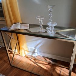 Gold Glass Console Table