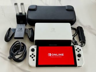 Nintendo Switch OLED + Joy-Con Charger + Travel Case l Like New