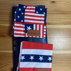4th of July Dog Bandanas 2 Pack, Puppy Small Scarf for Dog Double Layer Fabric for All Breeds pet Scarf Durable (Blue-J4, Small)