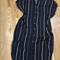 Lumiere Black Striped Dress - Size L