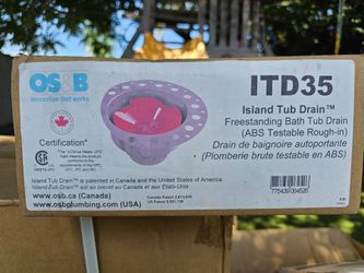 Brand New OS&B ITD35 Island Tub Drain – Freestanding Bathtub Rough-In Kit (ABS)