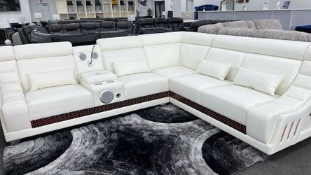 Black Friday Sale! Futuristic Sectional with LED Lights and Speakers $39 down payment and take home today