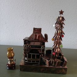 Vtg Copper Art Music Box "White Xmas"