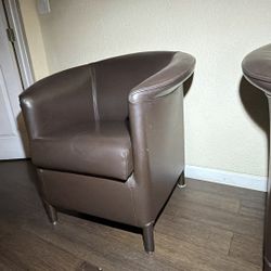 Hand Crafted Brown Leather Single Sofas 