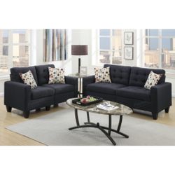 Black Sofa And Love Seat Set 