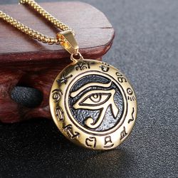 Evil Eye Necklace Titanium Steel Gold Color Chain Necklace 