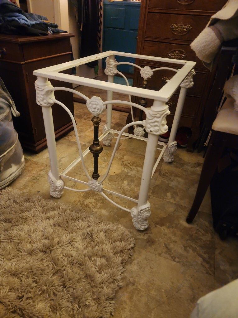 Pair Of Vintage Wrought Iron End Tables / Night Stands.