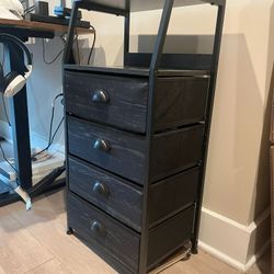4 Drawer Hard Top Office Organizer, Nightstand 