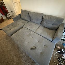 Gray Reversible Sectional with Ottoman