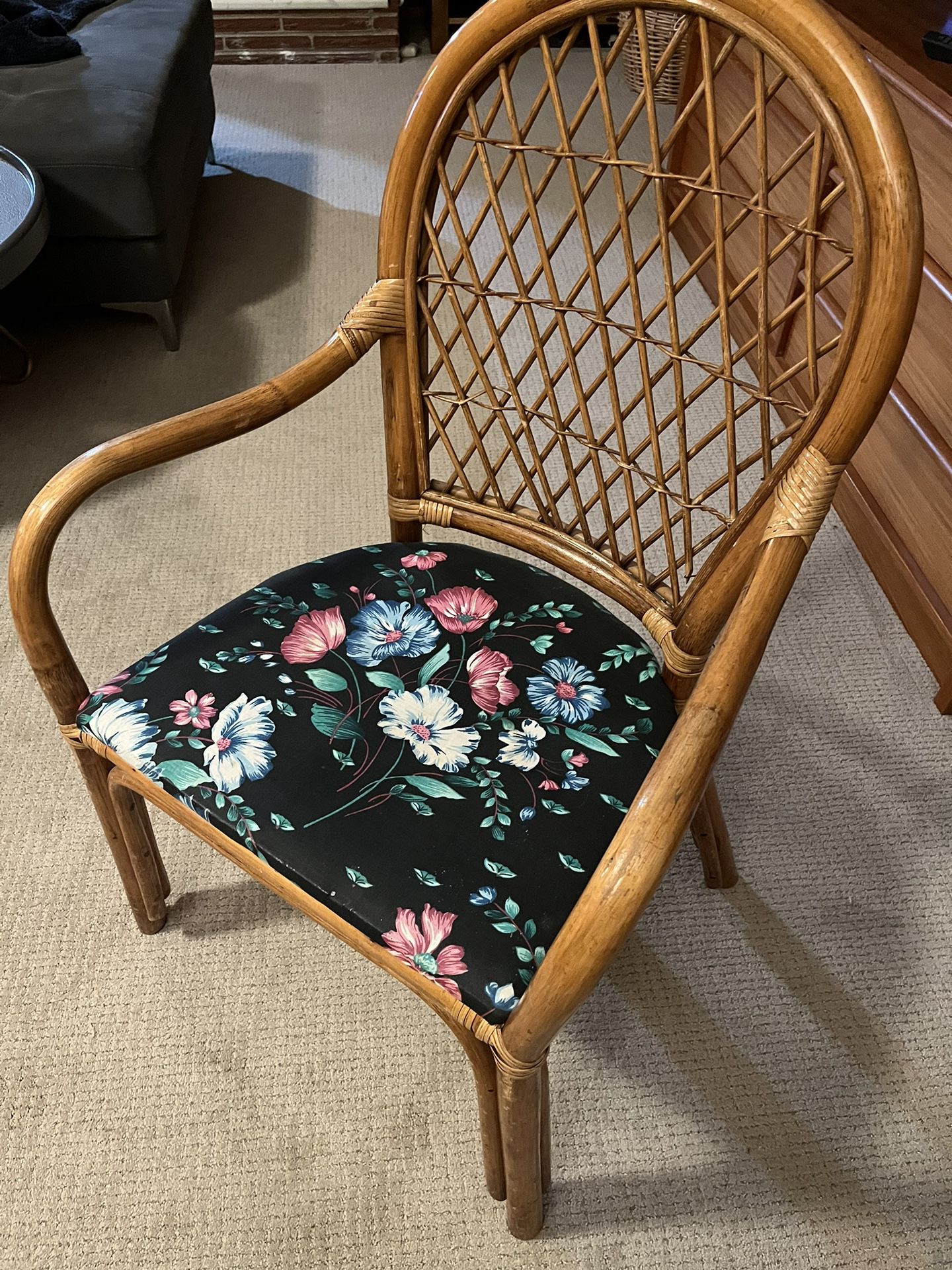 Unique Vintage Rattan Chair