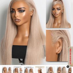 22 Inch Blonde Silky Lace Front Wig
