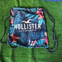 Hollister Floral Bird of Paradise Tropical Drawstring Bag