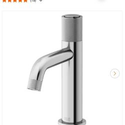 VIGO Apollo Button Operated Single-Hole Bathroom Faucet in Brushed Nickel