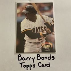 Barry Bonds Pittsburgh Pirates All-Star Outfielder Topps Card. 