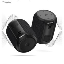 NOTABRICK 2PCS Bluetooth Speakers,Portable Wireless Speaker with 15W(30W) Stereo Sound, Active Extra Bass, IPX6 Waterproof Shower Speaker, Double Pair