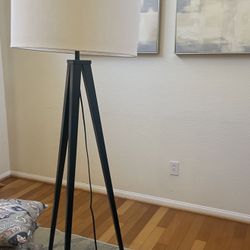 Crate & Barrel Tripod Floor Lamp - Modern Black (5.5 ft)