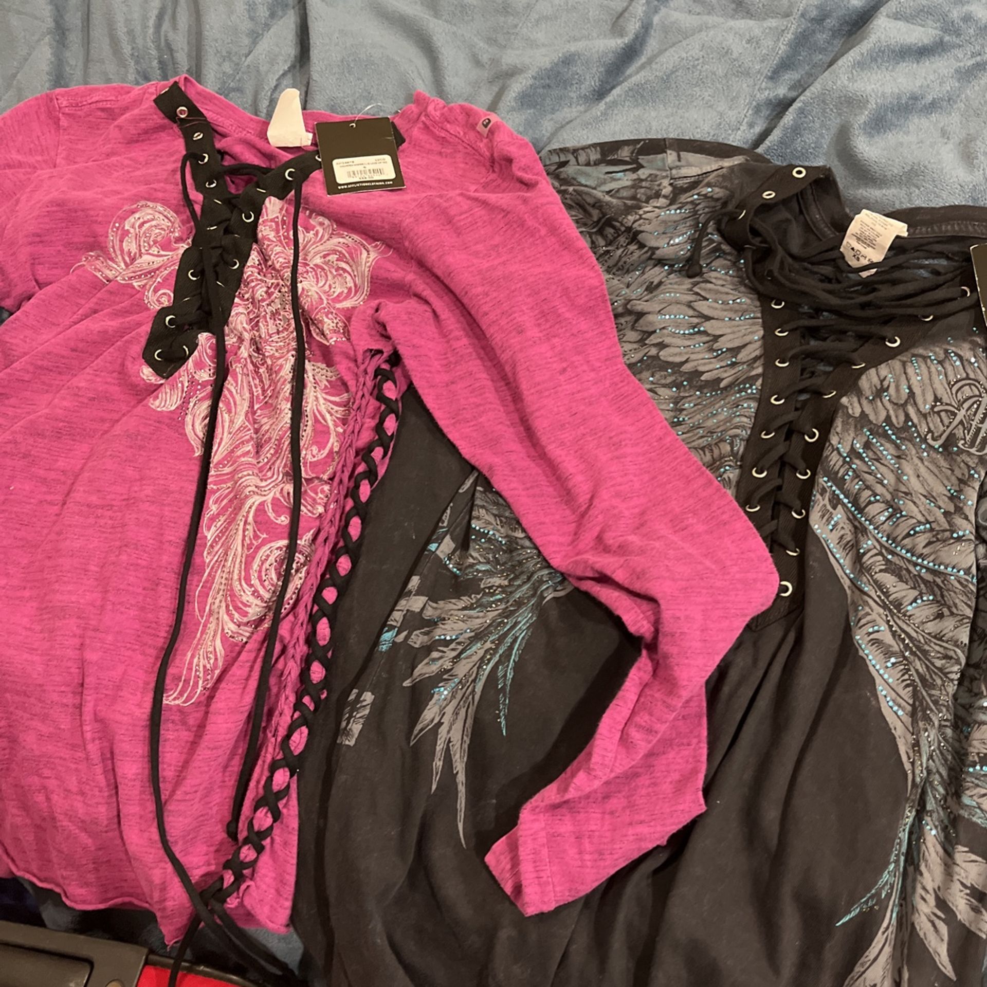 XS Long Sleeve Affliction Shirts