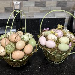 Easter Baskets Set Decor 