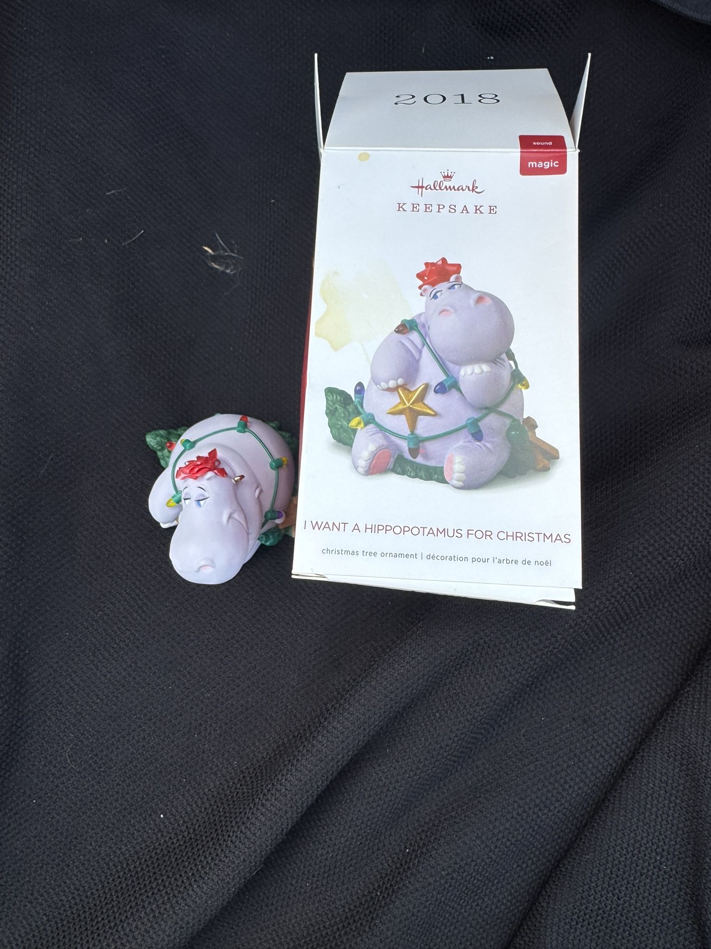 Hallmark 2018 I Want A Hippopotamus For Christmas Ornament Sound Magic