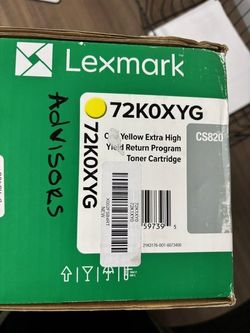 New Lexmark 72KOXYG Yellow Extra High Yield Toner Cartridge – CS820 Series