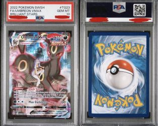 2022 POKEMON SWORD & SHIELD BRILLIANT STARS #TG23 FA/UMBREON VMAX PSA 10