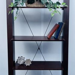 Modern Ladder Bookshelf – Dark Wood – perfect for decor/dessert tables/ showcasing- versatile uses
