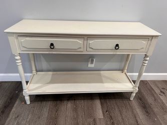 White Entry Room Table with 2 Drawers