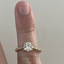 Diamond Engagement Ring 18k Yellow Gold - GIA - 1ct Center Stone