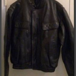 Black Leather Motorcycle Jacket ROADGEAR 