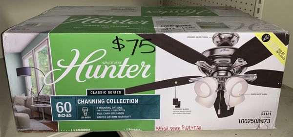 Hunter Channing 60 In Led Indoor Brushed Nickel Ceiling Fan With Light Kit For Sale In Glendale Az Offerup