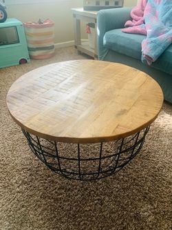Wood coffee table