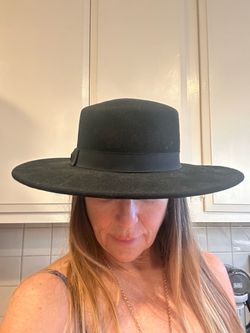 Black Wide Brim Wool Boho Hat