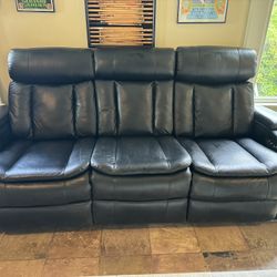 Abbyson Black leather Reclining Couch 